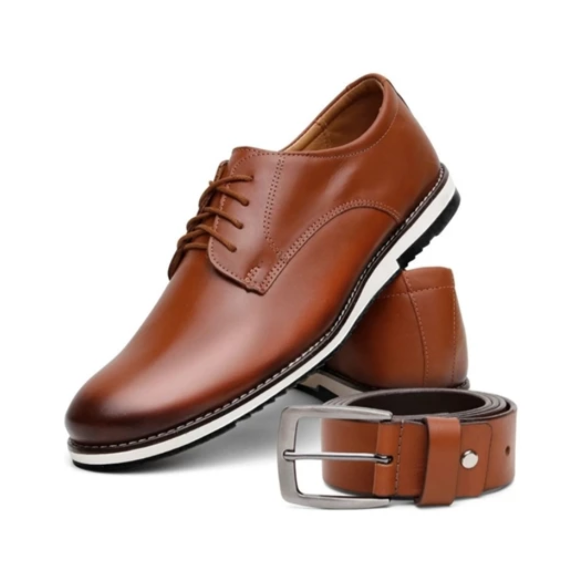 Tênis Masculino Confortável De Couro