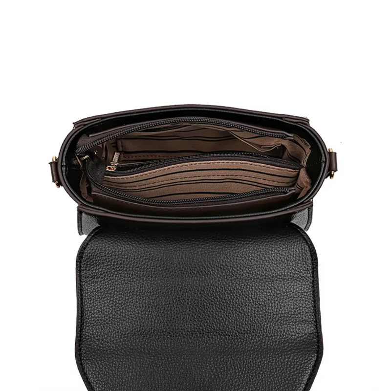 Bolsa de Couro Legítimo Feminina Transversal