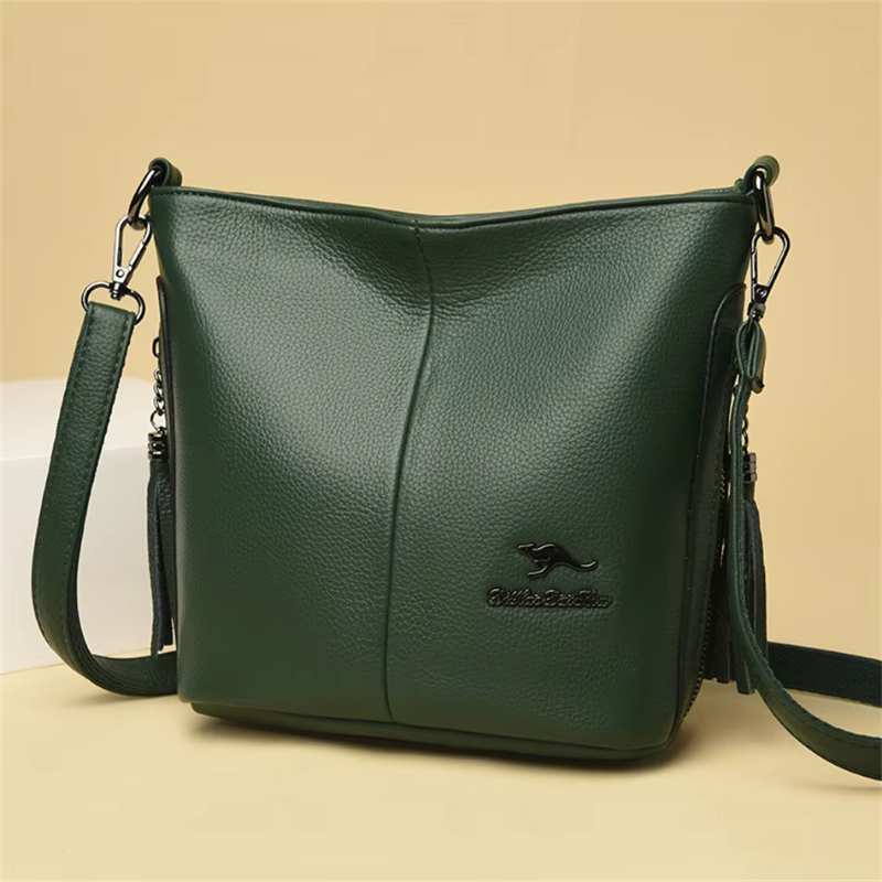 Bolsa de Couro Feminina Tranversal