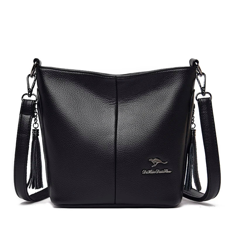 Bolsa de Couro Feminina Tranversal