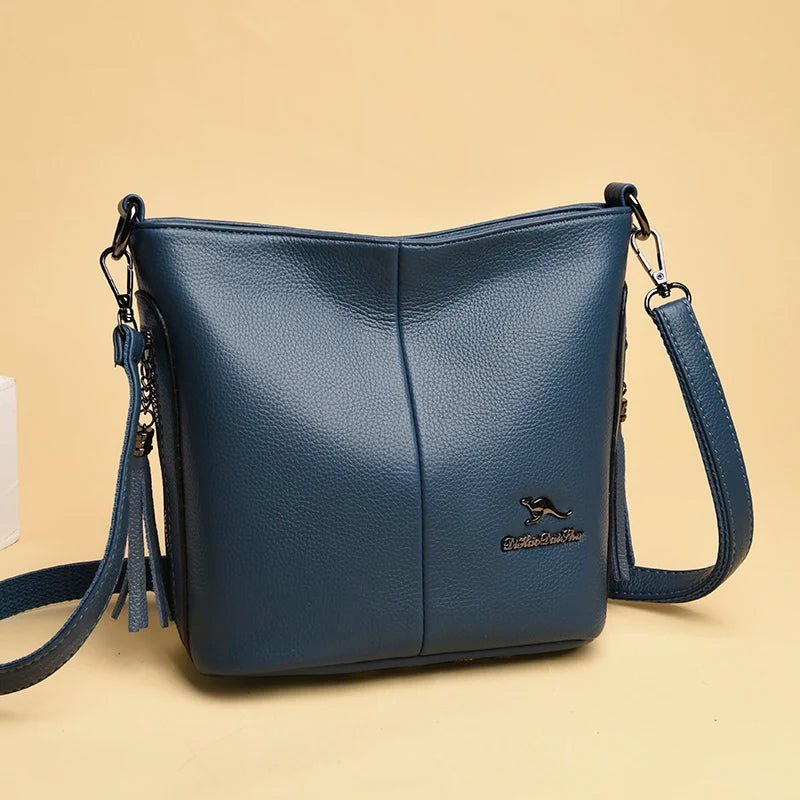 Bolsa de Couro Feminina Tranversal