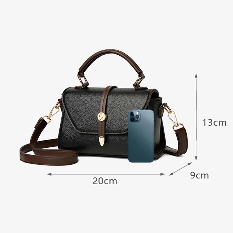 Bolsa de Couro Legítimo Feminina Transversal