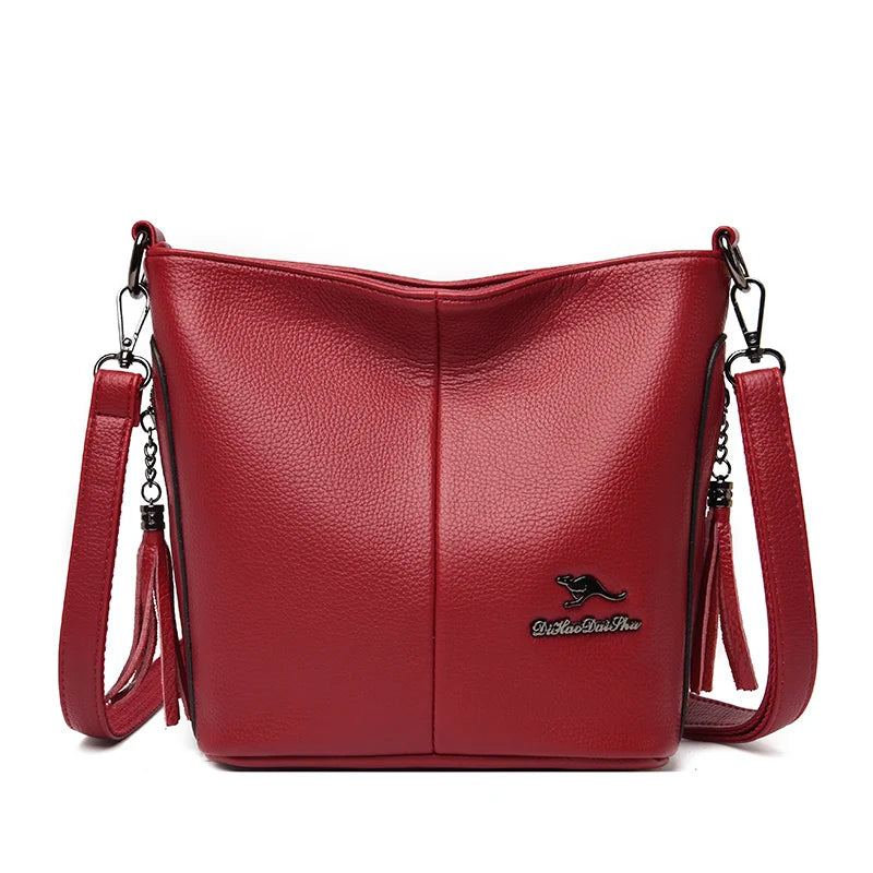 Bolsa de Couro Feminina Tranversal