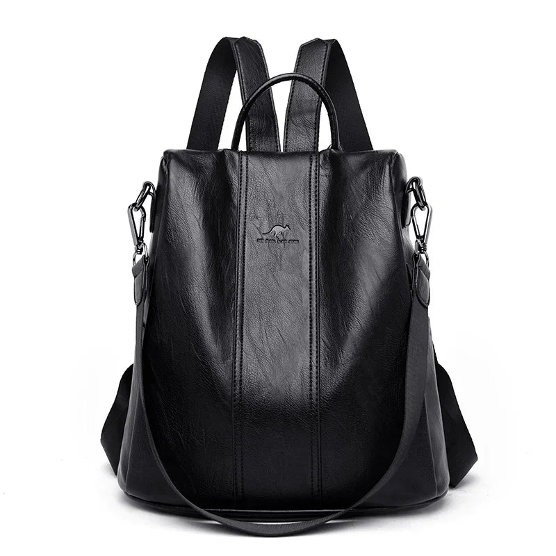 Bolsa Mochila Feminina de Couro