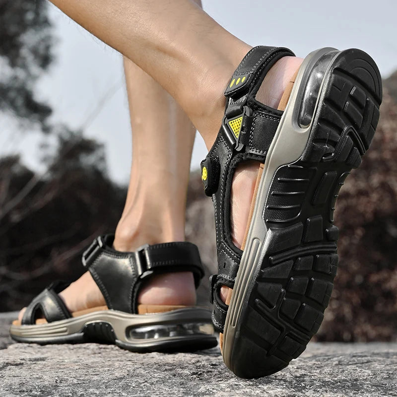 Sandália Masculina de Couro Confortável