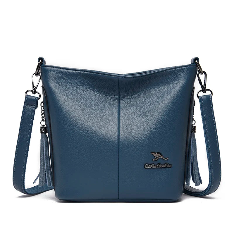Bolsa de Couro Feminina Tranversal