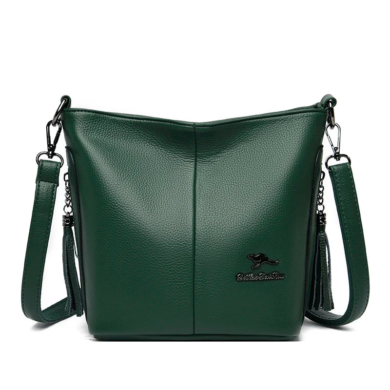 Bolsa de Couro Feminina Tranversal