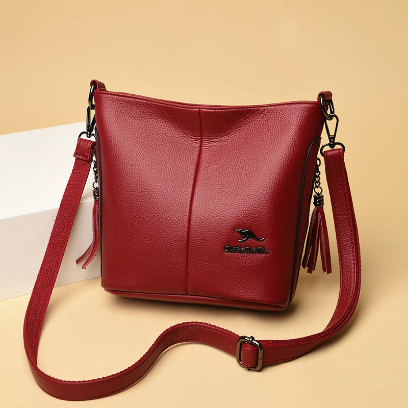 Bolsa de Couro Feminina Tranversal