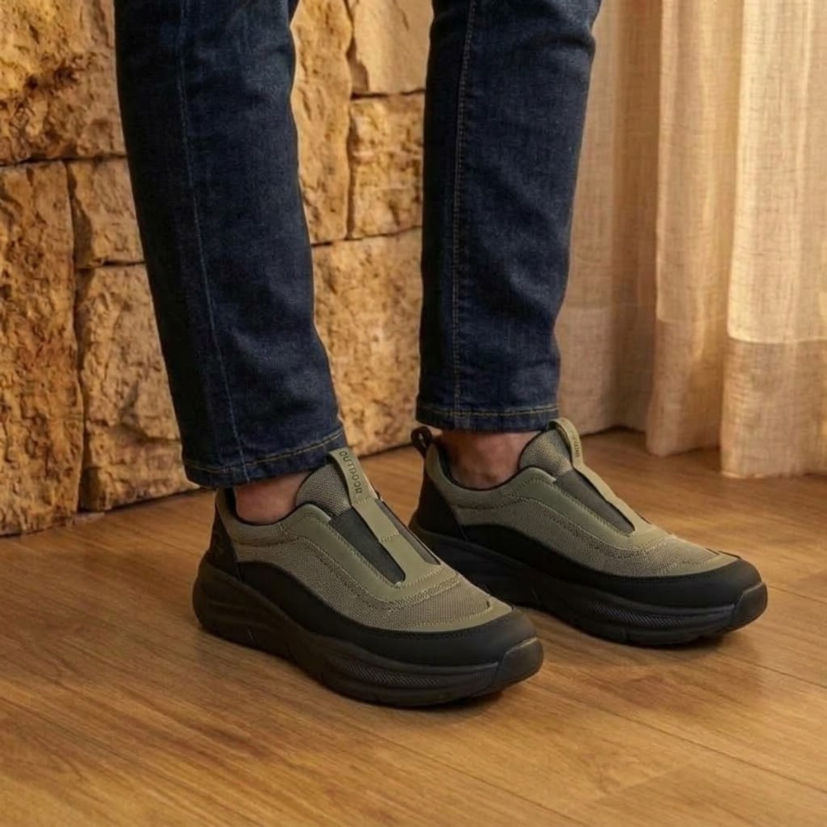 Tênis Ortopédico Masculino Slip On Para Caminhada - Explorer