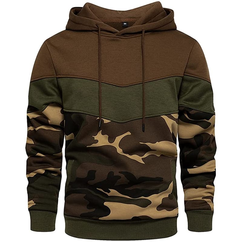 Blusa De Moletom Masculina Verde Militar / Marrom Pp 217