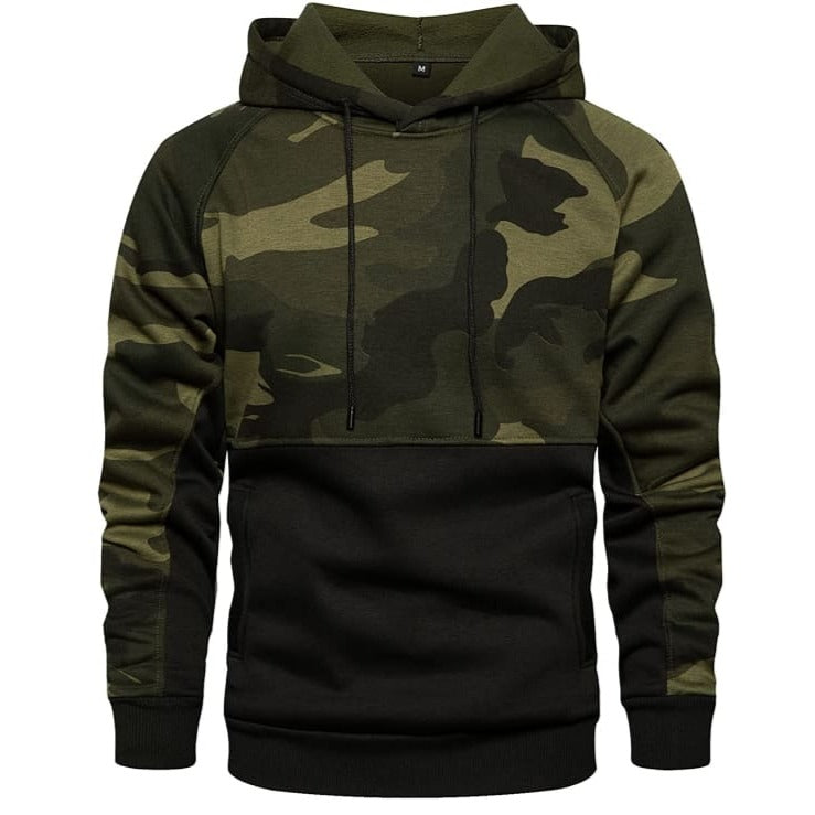 Blusa De Moletom Masculina Verde Militar / Preto Pp 217
