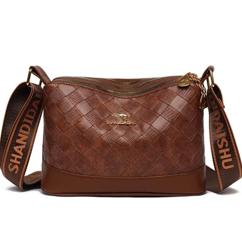 Bolsa De Couro Feminina Transversal Ana Marrom 003