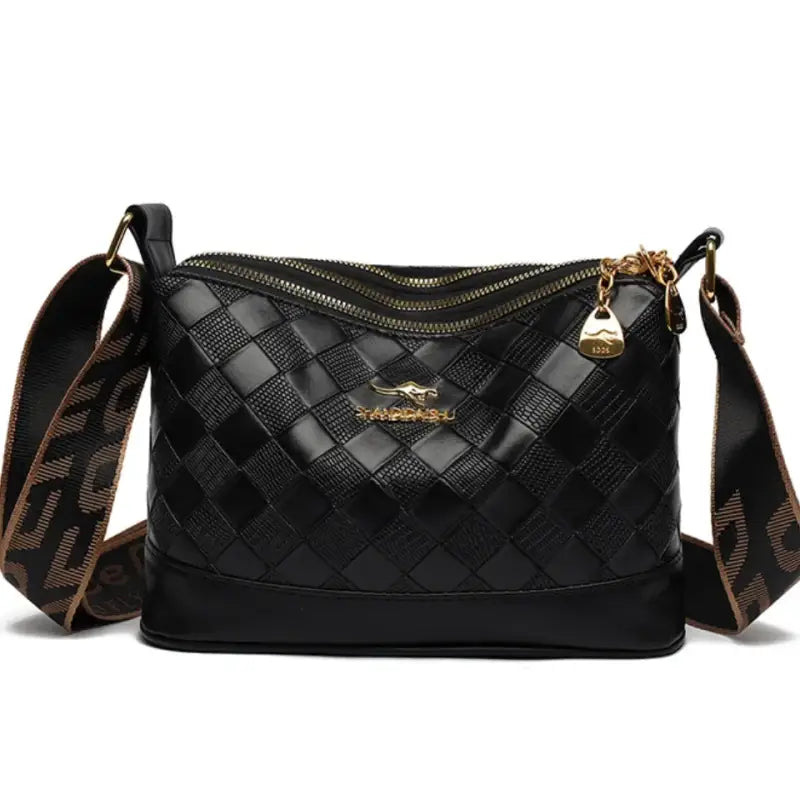 Bolsa De Couro Feminina Transversal Ana Preto 003