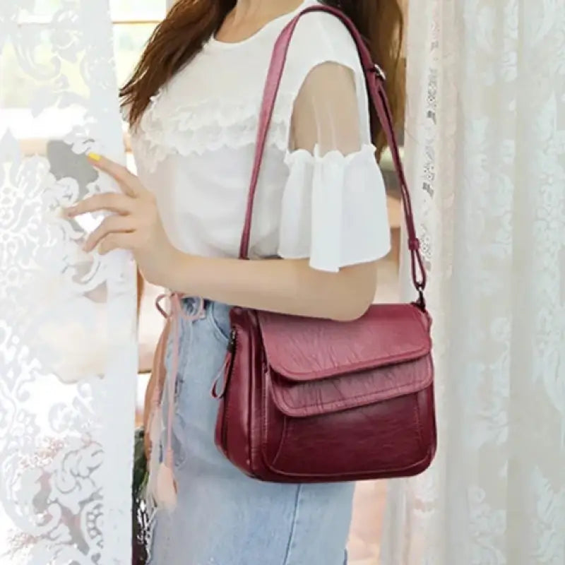 Bolsa Transversal Feminina Couro Multitare