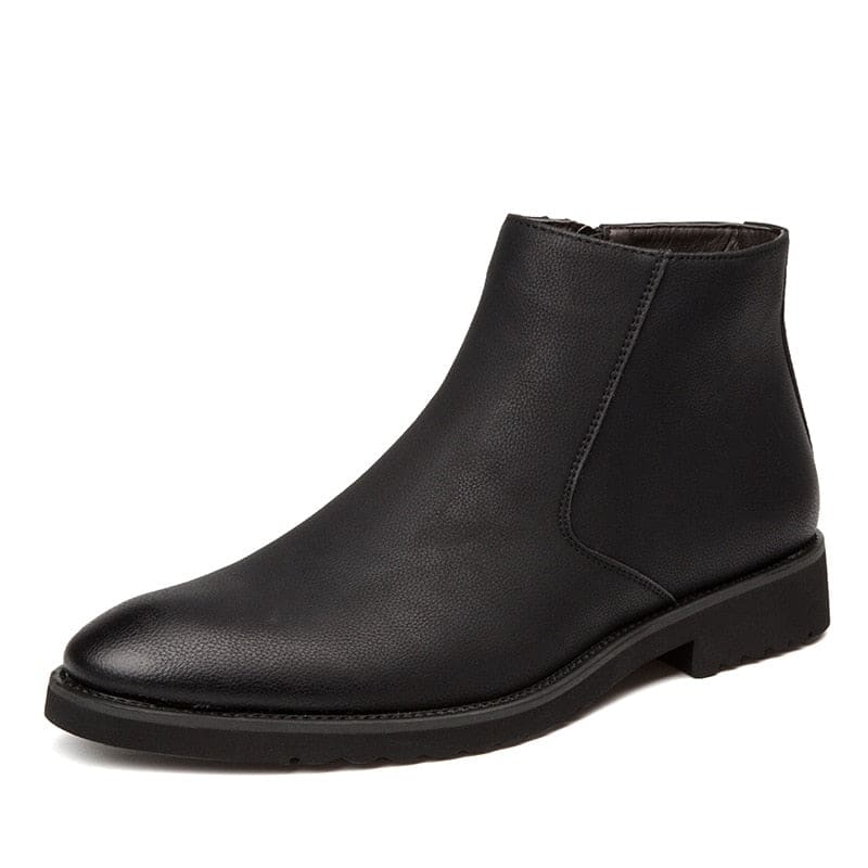 Bota Masculina De Couro Cano Curto Casual Preto / 36