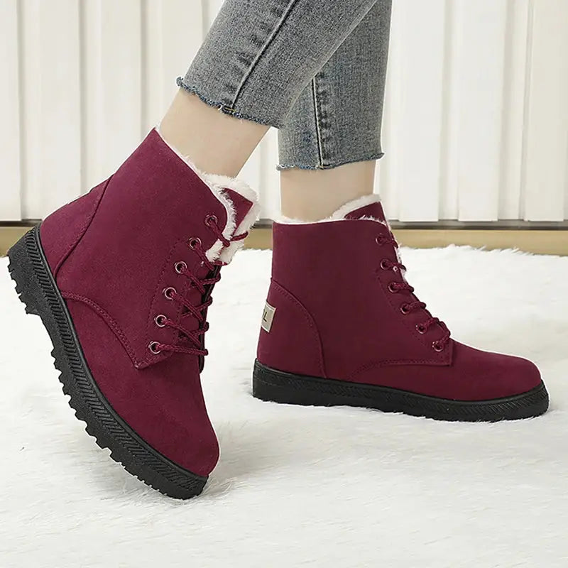 Bota Para Neve Feminina Forrada Vinho / 33 036