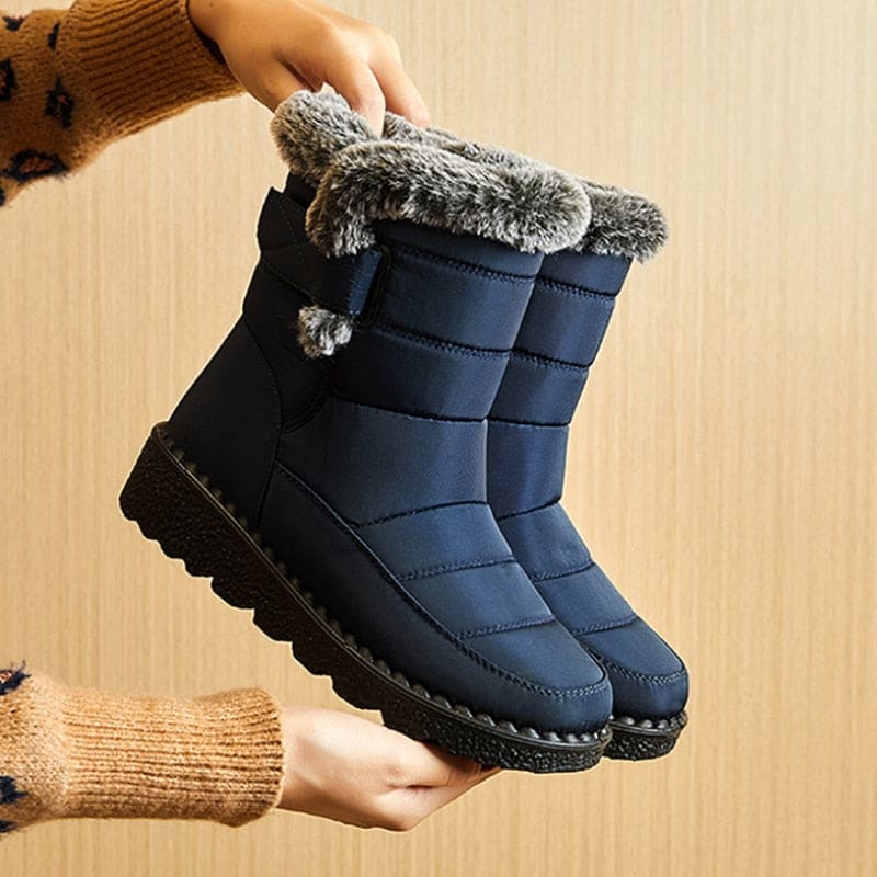 Bota Para Neve Feminina Forrada Impermeável Azul / 32 234