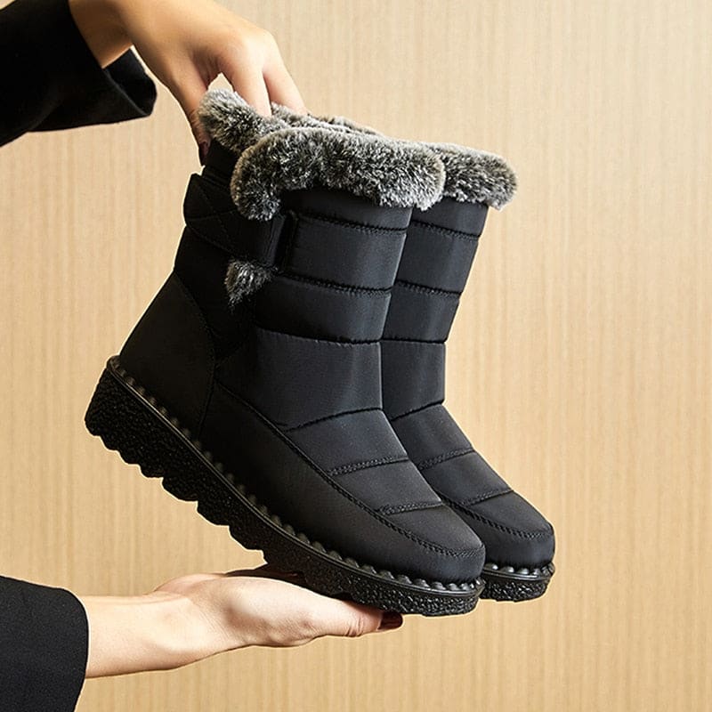 Bota Para Neve Feminina Forrada Impermeável Preto / 32 234