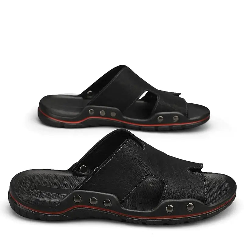 Chinelo Masculino De Couro Estiloso 292