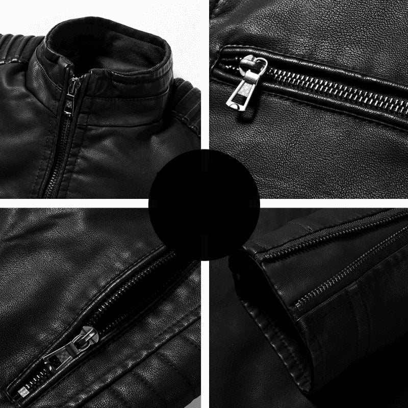Jaqueta De Couro Masculina Slim Moderna 013 Loja Multitare