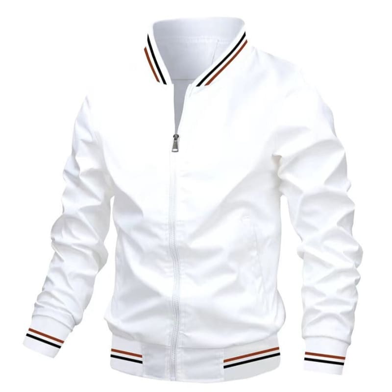 Jaqueta Masculina Bomber Zíper Branco / P 258
