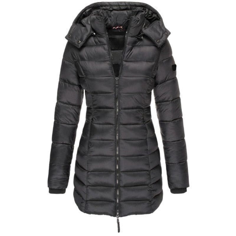 Jaqueta Puffer Feminina Alongada Preto / P