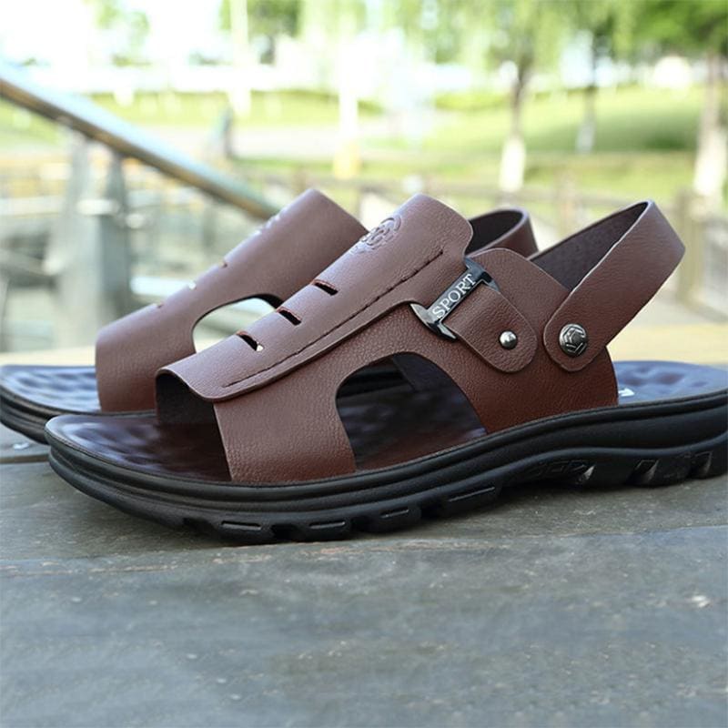 Sandalia De Couro Masculina Confortável