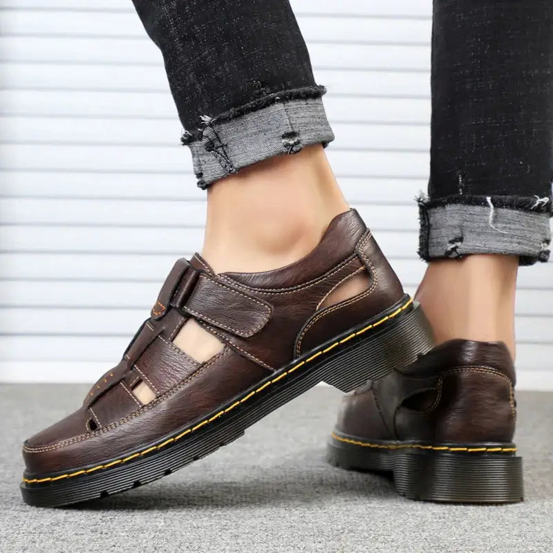 Sandália Masculina De Couro Legítimo 298