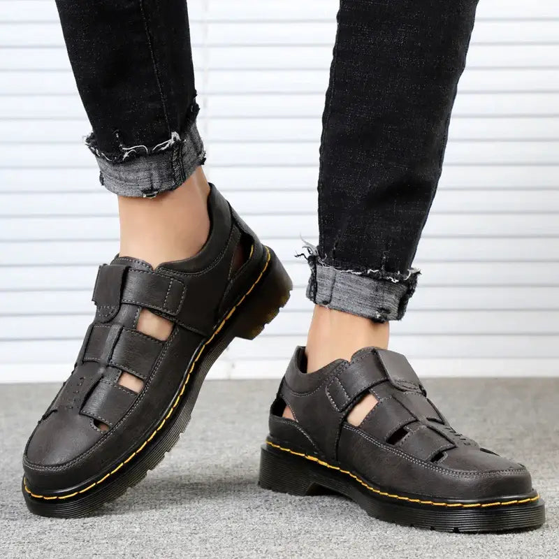 Sandália Masculina De Couro Legítimo 298