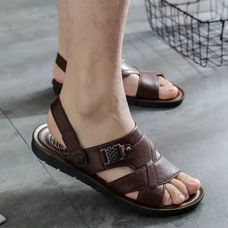 Sandália Masculina de Couro Premium 401