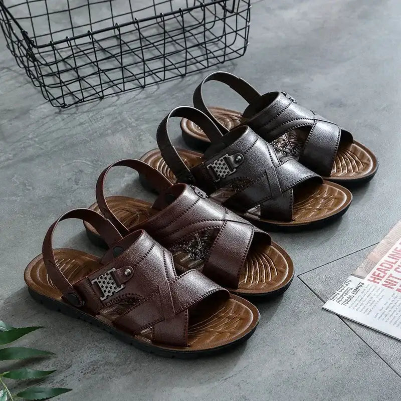 Sandália Masculina de Couro Premium 401