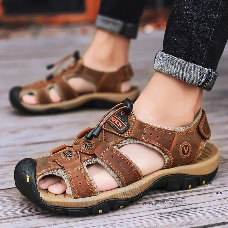 Sandalia Masculina Moderna Pegada Confort Marrom / 37 113
