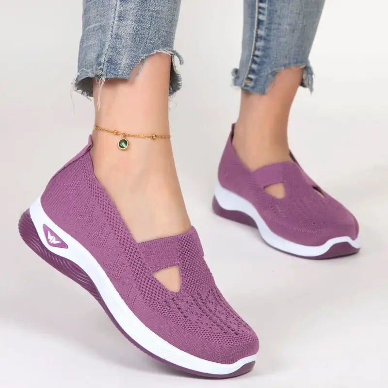 Tênis Ortopédico Feminino Para Caminhada Roxo / 34 028