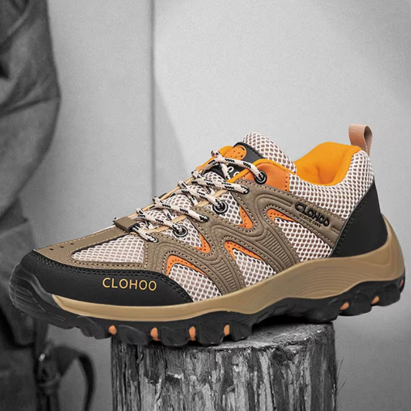 Tênis Ortopédico Masculino Para Caminhada Ultra Conforto Laranja / 37