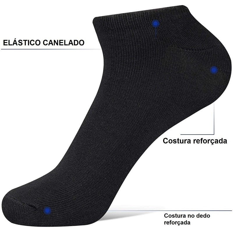 Meias Soquetes Masculinas Esportivas - 12 Pares