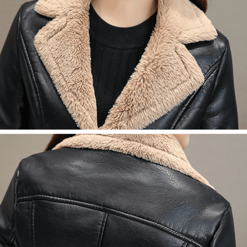 Jaqueta De Couro Legítimo Feminina Forrada 087