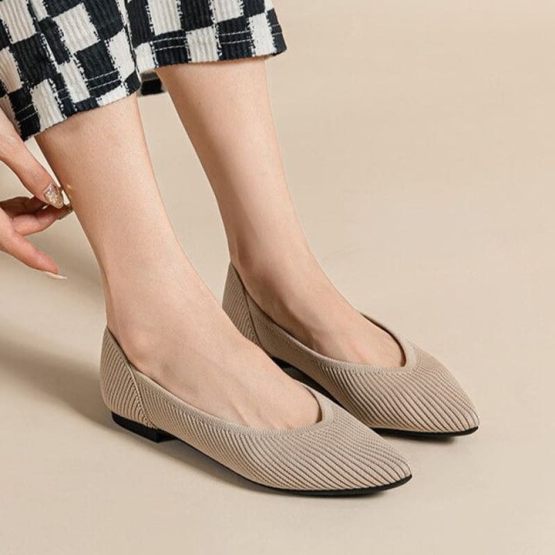 Sapatilha Bico Fino Elegante Khaki / 33 164