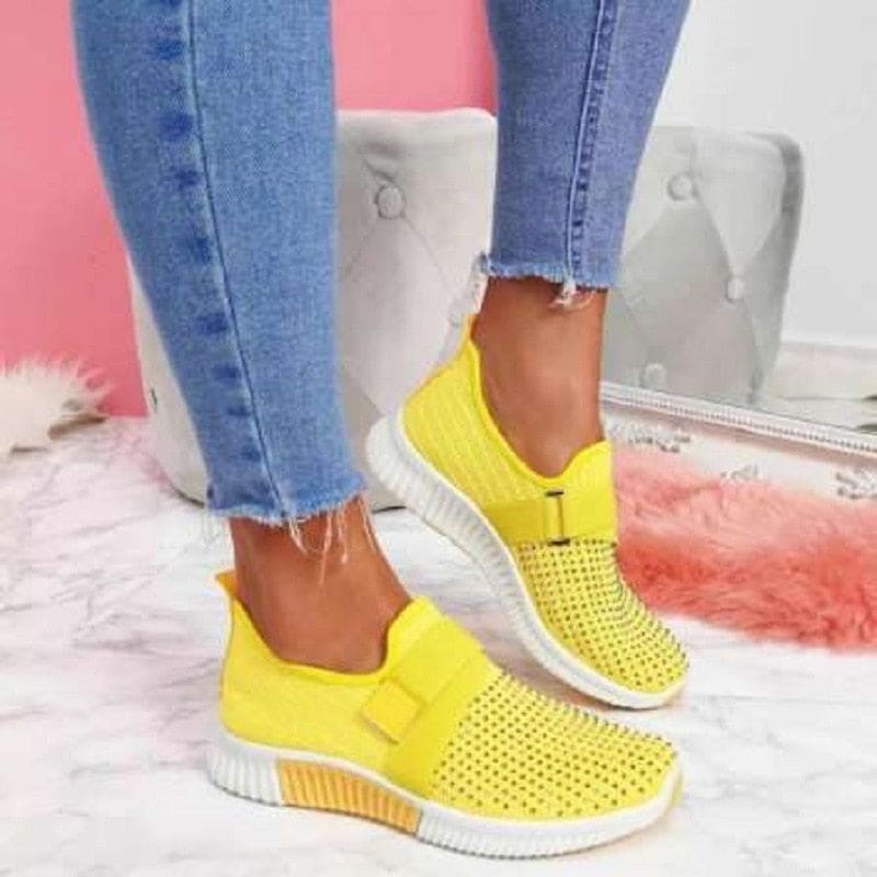 Tênis Feminino Casual Confortável Yellow / 35