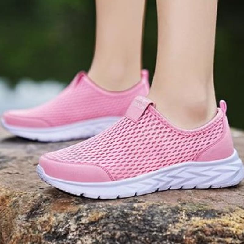 Tênis Ortopédico Feminino Para Caminhada Rosa / 33 153