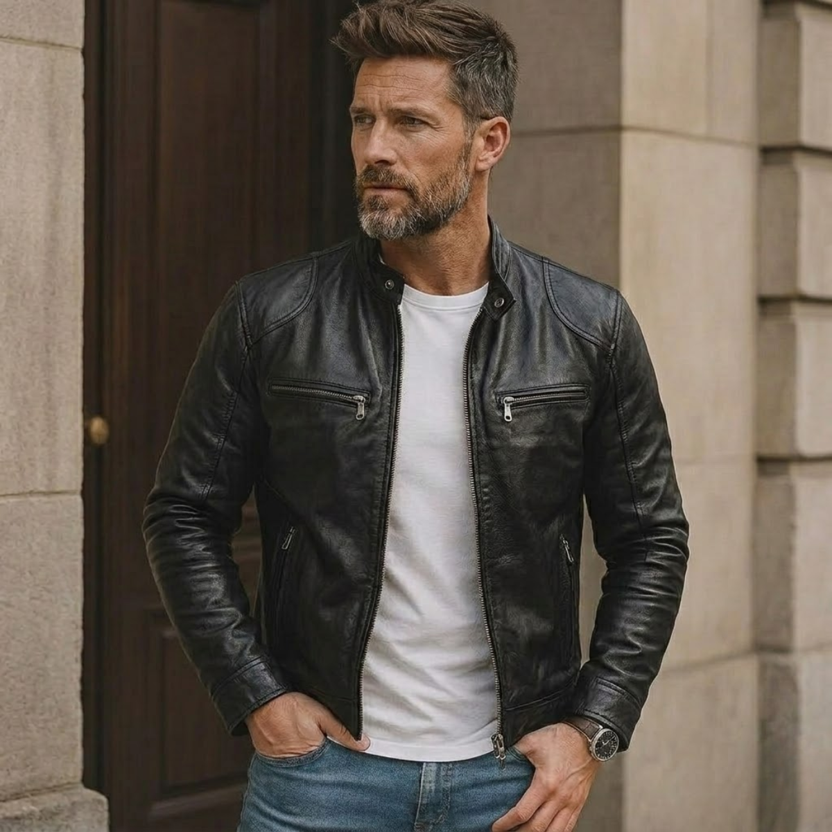 Jaqueta Masculina de Couro Legítimo