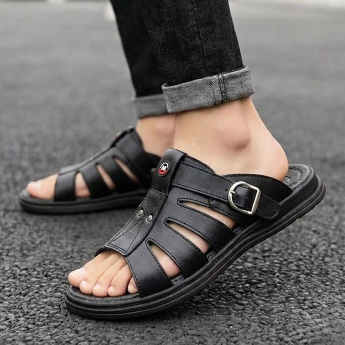 Sandália Masculina de Couro Confortável