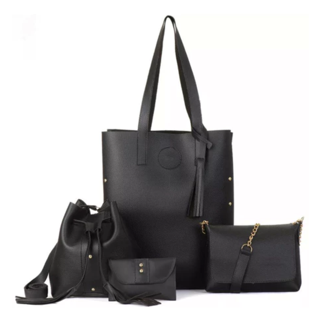Kit Bolsa Feminina de Couro Vitória