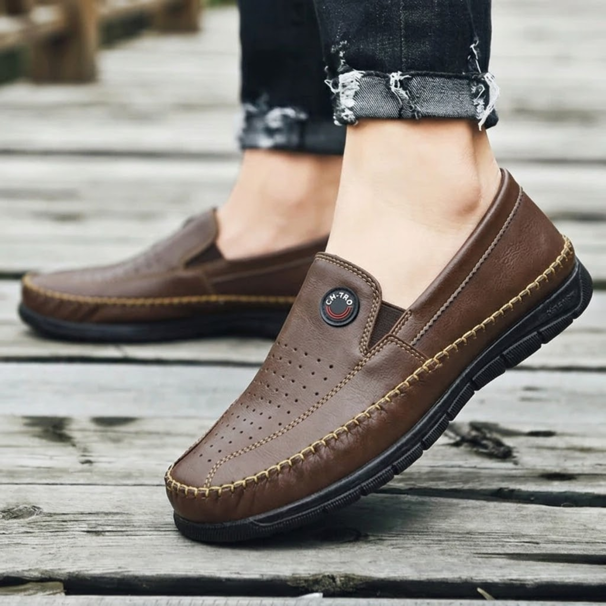 Kit 2 Tênis Masculino Slip On Confortável De Couro
