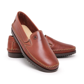 Tênis Masculino Slip On Confortável De Couro