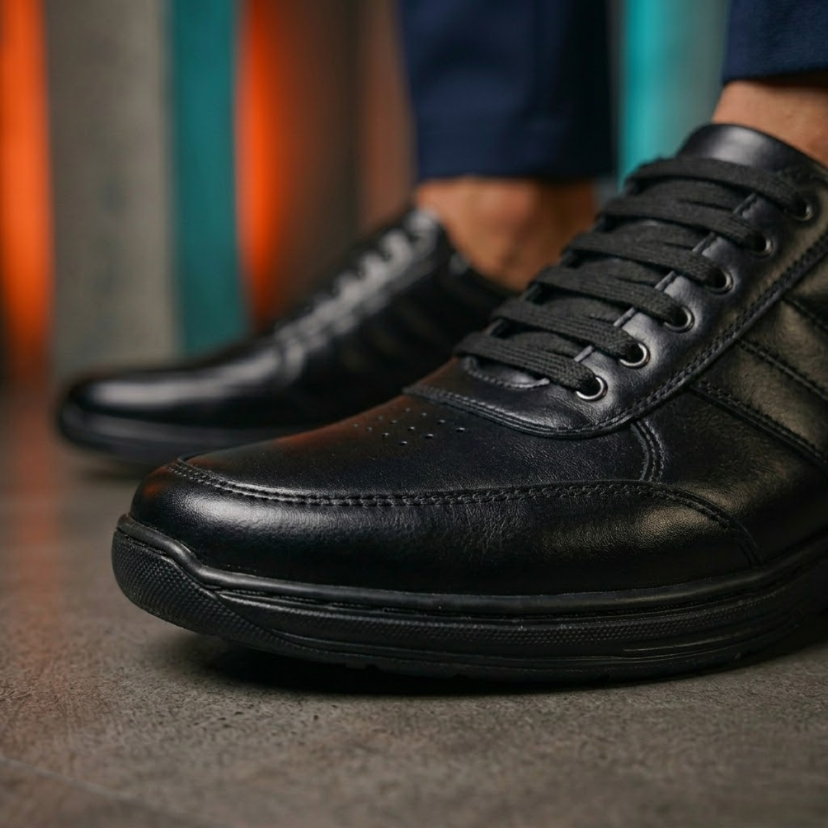 Tênis Masculino Confortável De Couro Legítimo