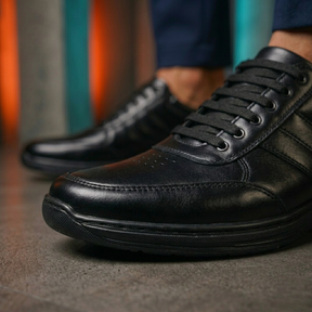 Tênis Masculino Confortável De Couro Legítimo