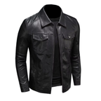 Jaqueta de Couro Legítimo Masculina Slim