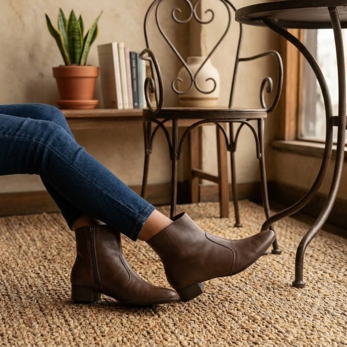 Bota Feminina de Couro Legítimo