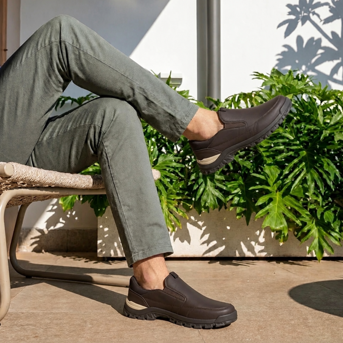 Tênis Slip On Masculino Ortopédico de Couro - Atlas