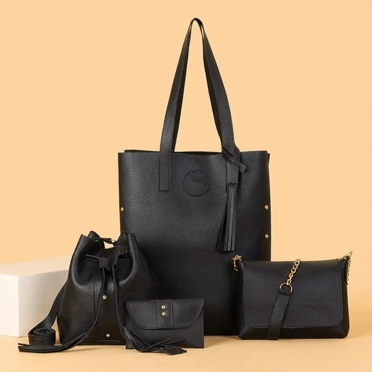 Kit Bolsa Feminina de Couro Vitória